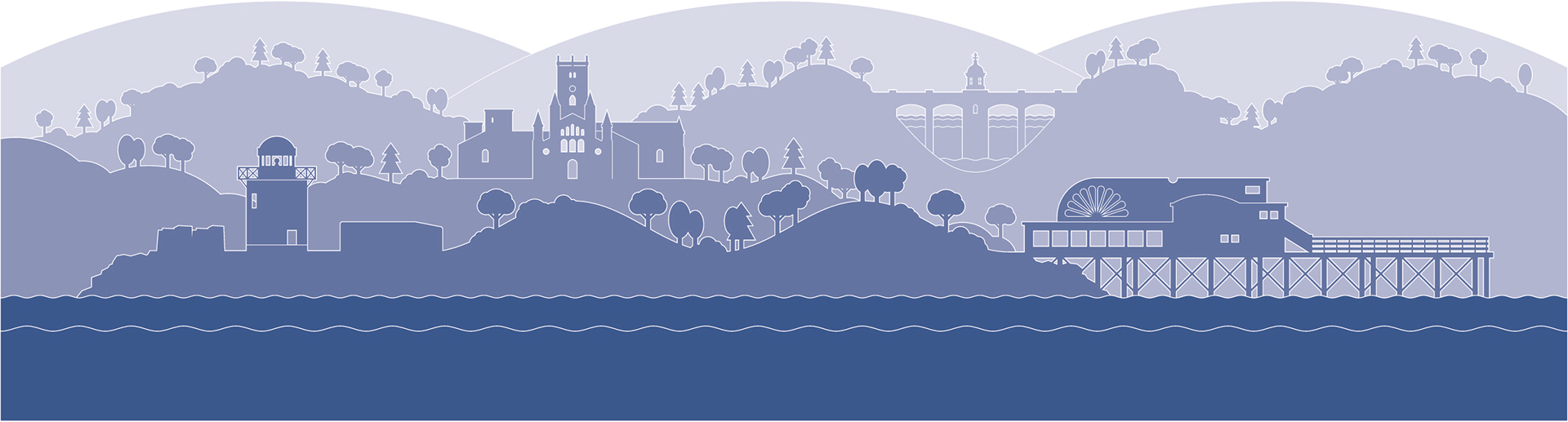 Dyfed-Powys Connects skyline silhouette
